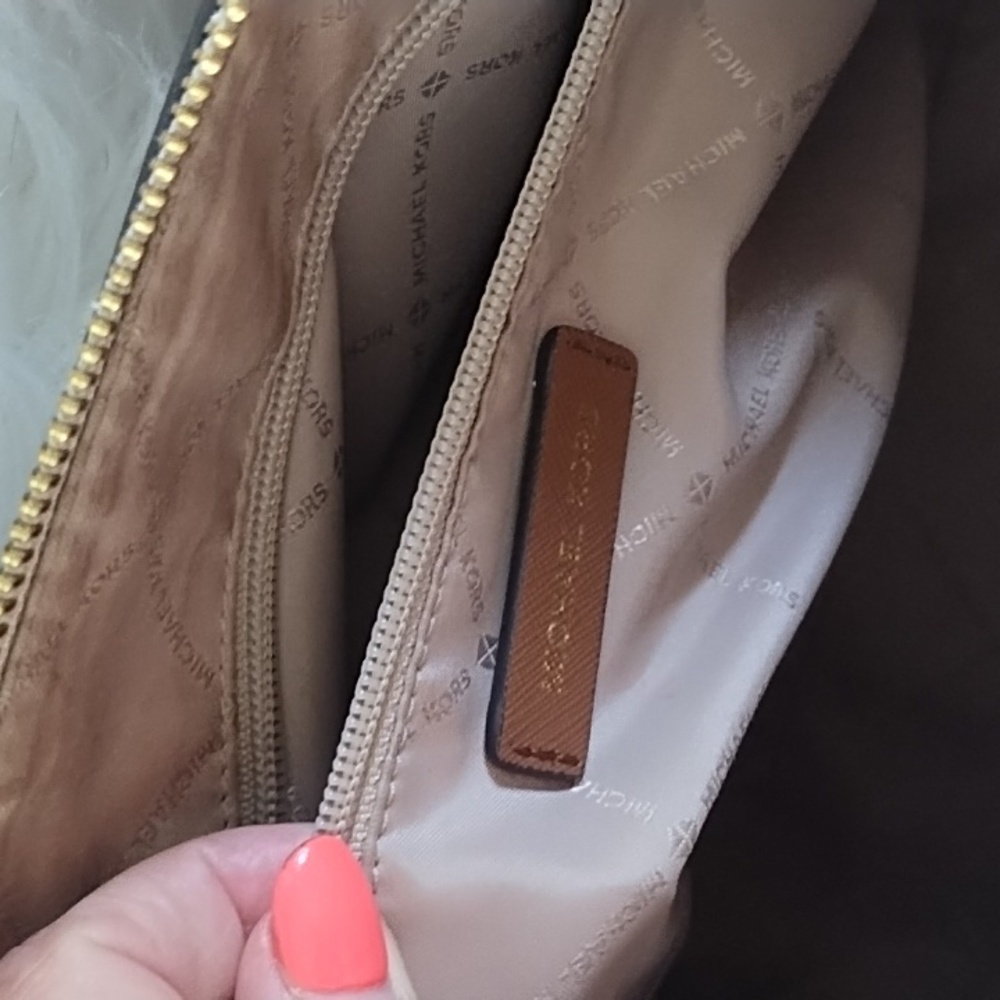 Michael Kors Brown and Cream Satchel with Signature Monogram - Picture 8 of 8